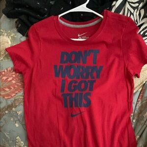Nike Red and Blue Graphic Tee